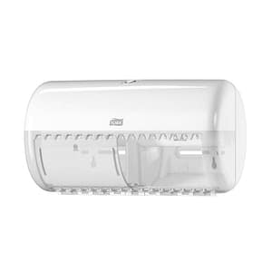 Dispensador Tork Elevation Twin Blanco para Papel Higiénico- Sistema T4