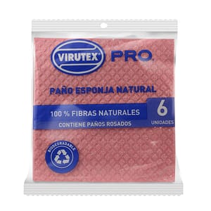 Paño Esponja Virutex Rosado Pack 6 Unidades