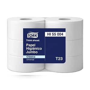 Papel Higiénico Jumbo Tork  Hoja simple  500 Metros 6 Rollos