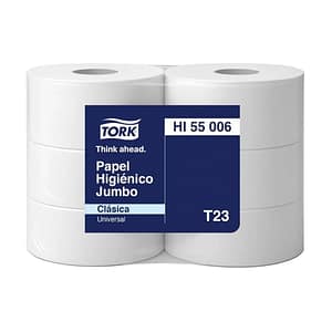 Papel Higiénico Jumbo Tork Hoja simple  600 Metros 6 Rollos 