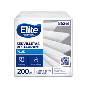 Servilleta de Papel Elite Professional hoja simple  Extra Blanca  12 x 200 Unidades