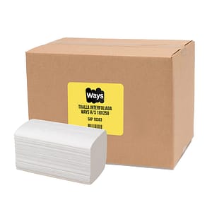 Toalla Interfoliada Ways Blanca Hoja Simple 250 Hojas 18 paquetes