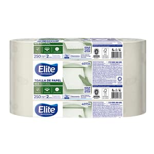 Toalla de Papel Ecológica Rollo Elite Professional Hoja simple  250 Metros 2 rollos