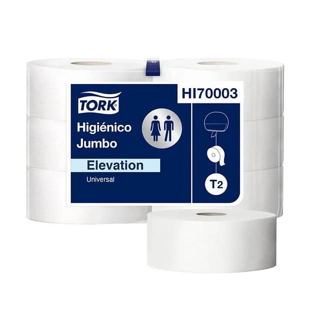 Papel Higiénico Jumbo Tork Advanced Hoja simple  300 Metros 12 Rollos
